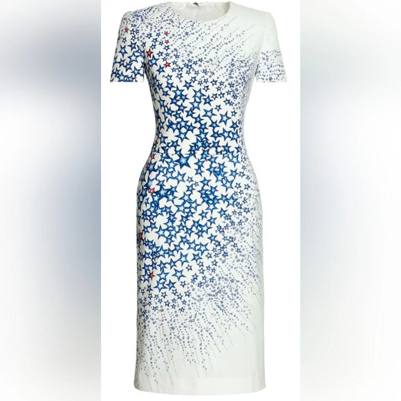 Land's End Cotton Short Sleeve Dress with Stars sz 6 - Picture 1 of 8